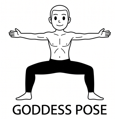 Visual sketch of Goddess Pose (Utkata Konasana)